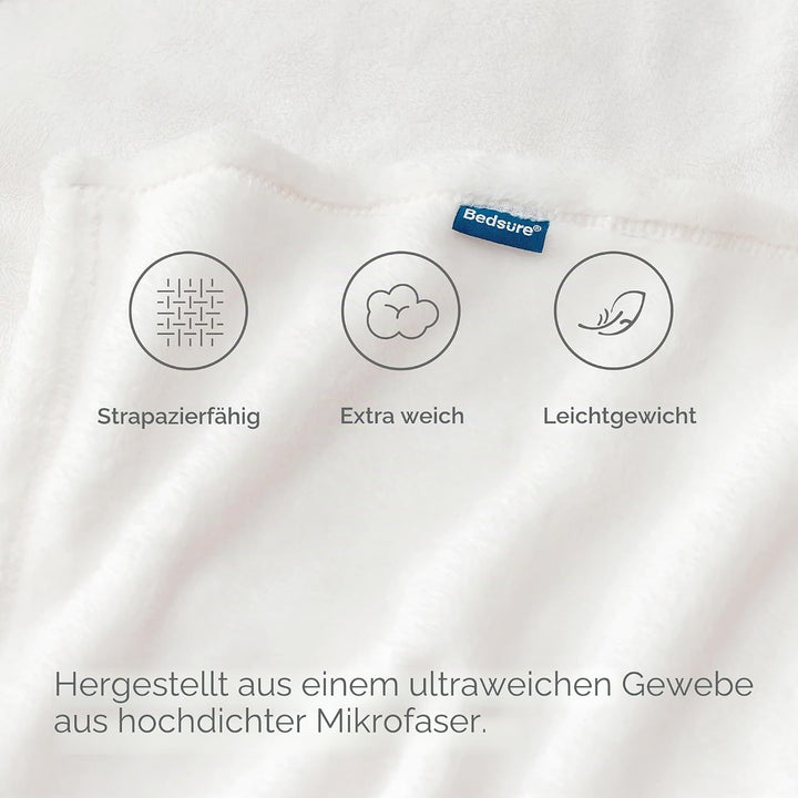 BEDSURE Kuscheldecke Flauschig Decke Fleecedecke - 230x270cm, Weiss Weiss 270 x 230 cm, Weiss 270 x