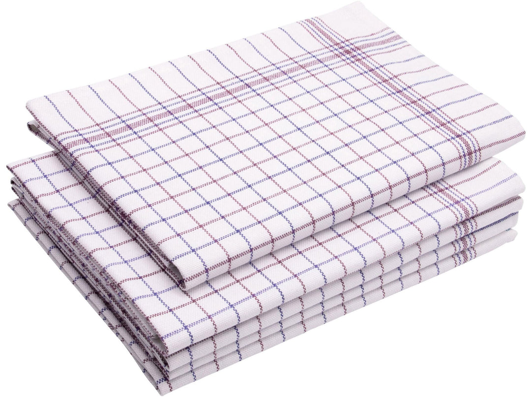ZOLLNER 5er Set Geschirrtücher, 65x70 cm, Baumwolle, rot blau weiss kariert Mehrfarbig 5er Set 65 x