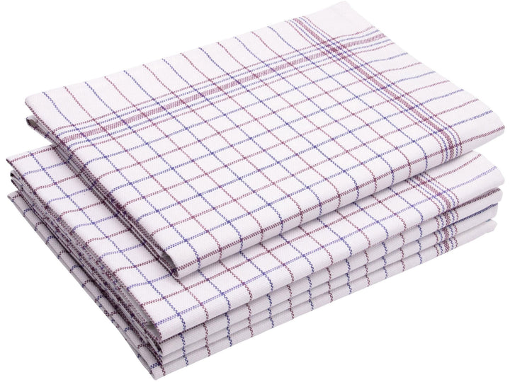 ZOLLNER 5er Set Geschirrtücher, 65x70 cm, Baumwolle, rot blau weiss kariert Mehrfarbig 5er Set 65 x