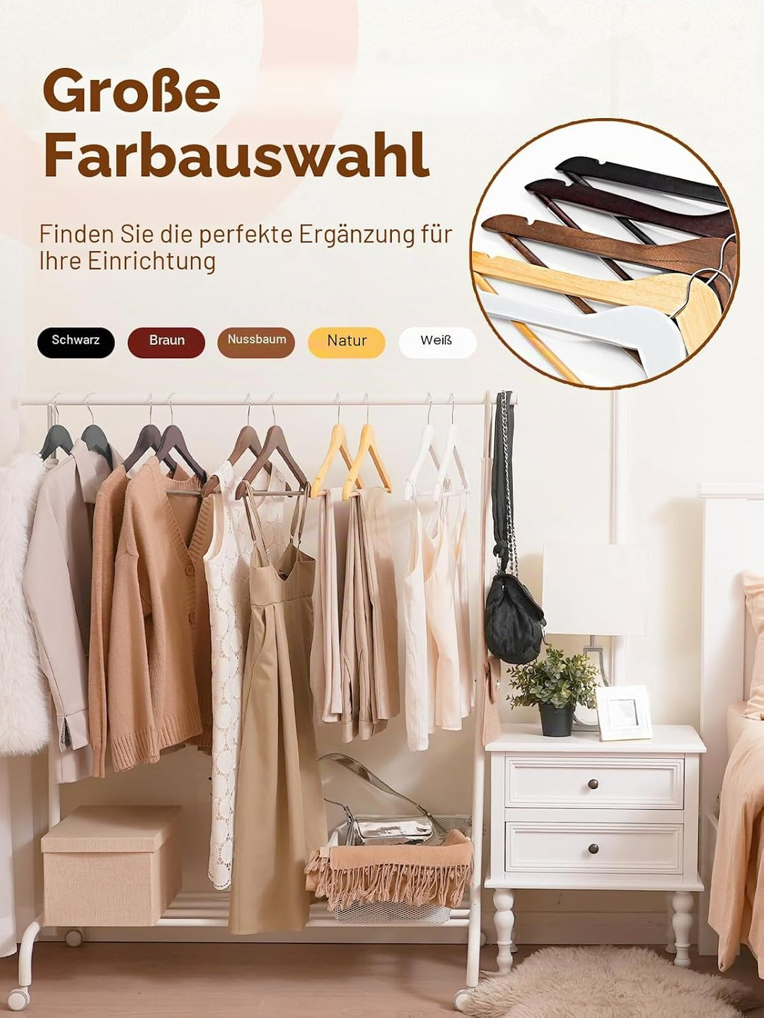 HOUSE DAY Kleiderbügel Holz Schwarz Kleiderbügel Jackenbügel Anzugbügel 20 stück Schwarz, 20 stück S