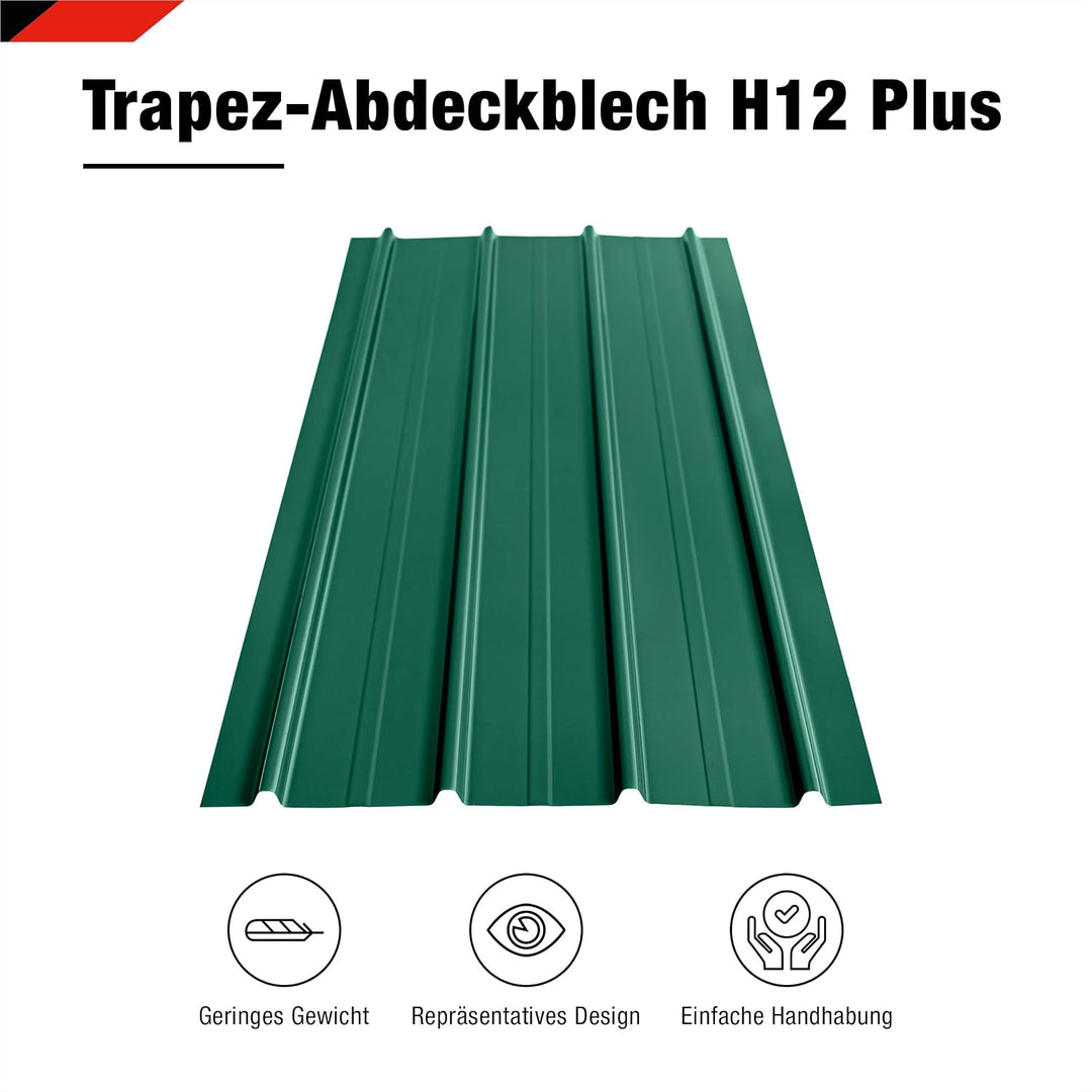 SMART 12 Stück Trapez-Abdeckblech Profilblech Premium-Blech Stärke 0,4 mm 125 x 45 cm 6,75 m² inkl.