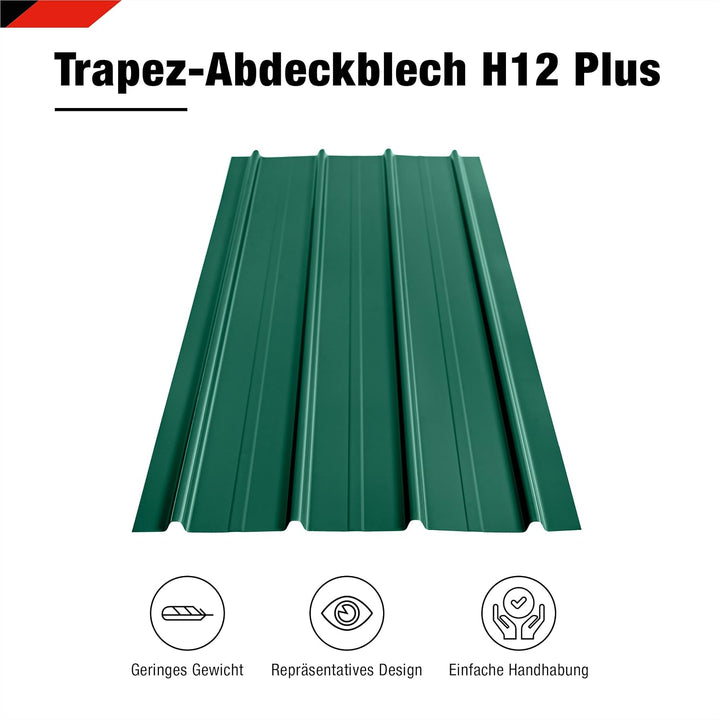 SMART 12 Stück Trapez-Abdeckblech Profilblech Premium-Blech Stärke 0,4 mm 125 x 45 cm 6,75 m² inkl.