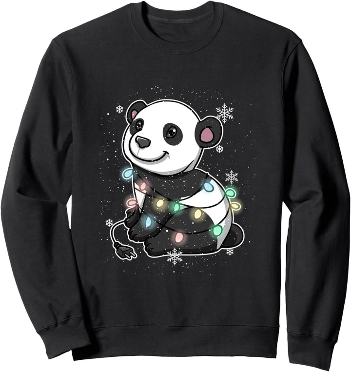 Weihnachtsbaum Lichterkette Weihnachten Panda Pandabär Sweatshirt