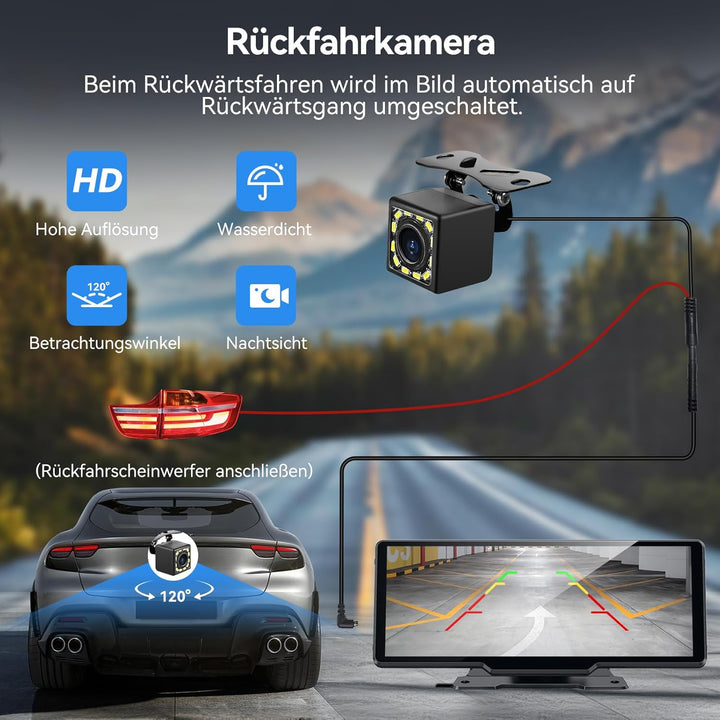 CarPlay &amp; Android Auto Display Car Stereo, Auto-Display, 10.26-Zoll-IPS-Touchscreen, Digital Receive