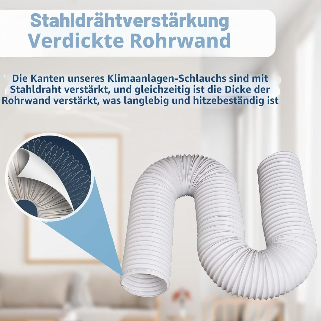 Abluftschlauch 150mm/130 mm, PVC Flexibel Abluftschlauch Klimagerat,Klimaanlage Schlauch HitzebestäN
