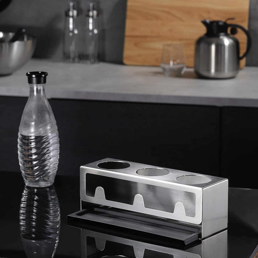 YIGII Flaschenhalter für SodaStream - Premium Abtropfhalter aus Edelstahl Abtropfständer mit Abtropf