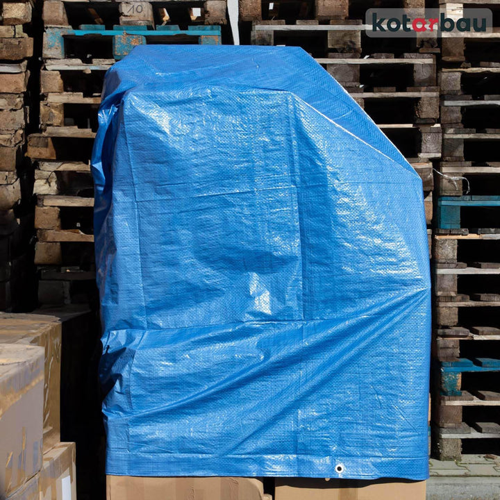 KOTARBAU® Plane 60 g/m2, Abdeckplane wasserdicht 4x6 m, Blau 4 x 6 m Blau - 75 G/M², 4 x 6 m Blau -