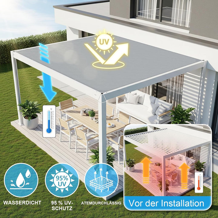 COOL AREA Sonnensegel Wasserdicht Rechteckige 1.5x2m mit Geraden Kanten Sonnenschutz Wetterschutz PE