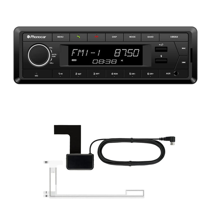 MEDIADOX 1-DIN Autoradio-Set inkl. Spannungswandler und Unterbaukonsole von PHONOCAR (VM064) passend