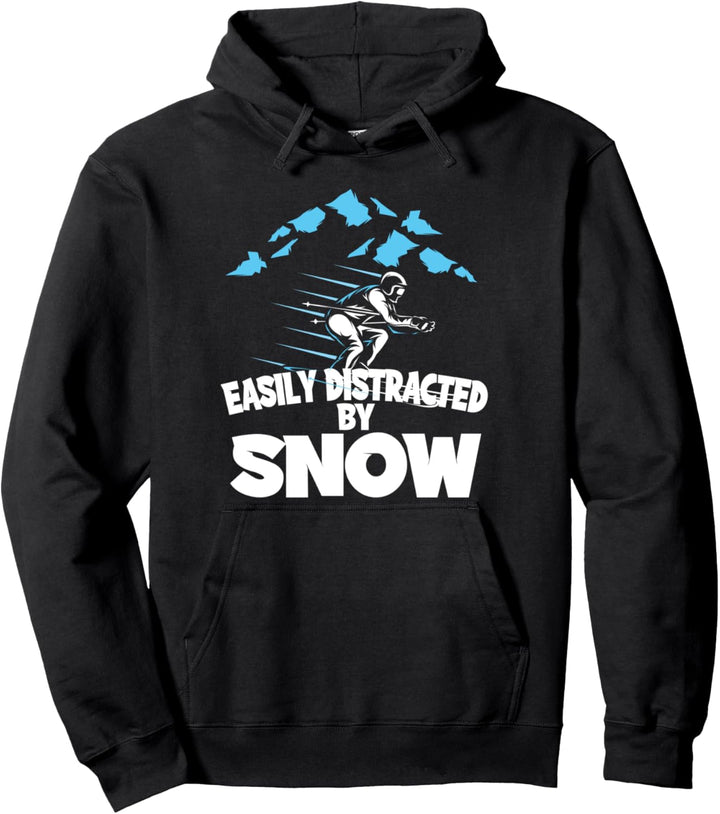 Leich ablenkbar durch Schnee Skiing Skier Skifahren Ski Pullover Hoodie
