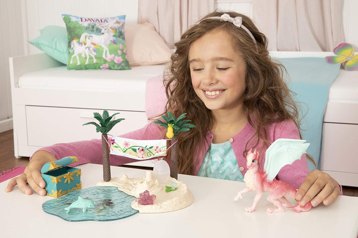 SCHLEICH 42436 bayala Spielset - Dracheninsel mit Schatz, Spielzeug ab 5 Jahren Single, Single