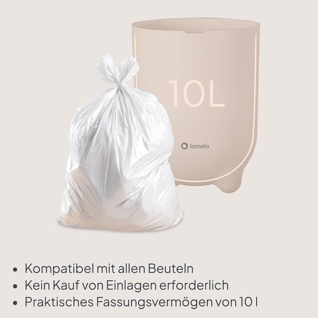 Lionelo Purebin – Windeleimer geruchsdicht, für universelle Beutel (ohne Kassette), Einhand-Bedienun
