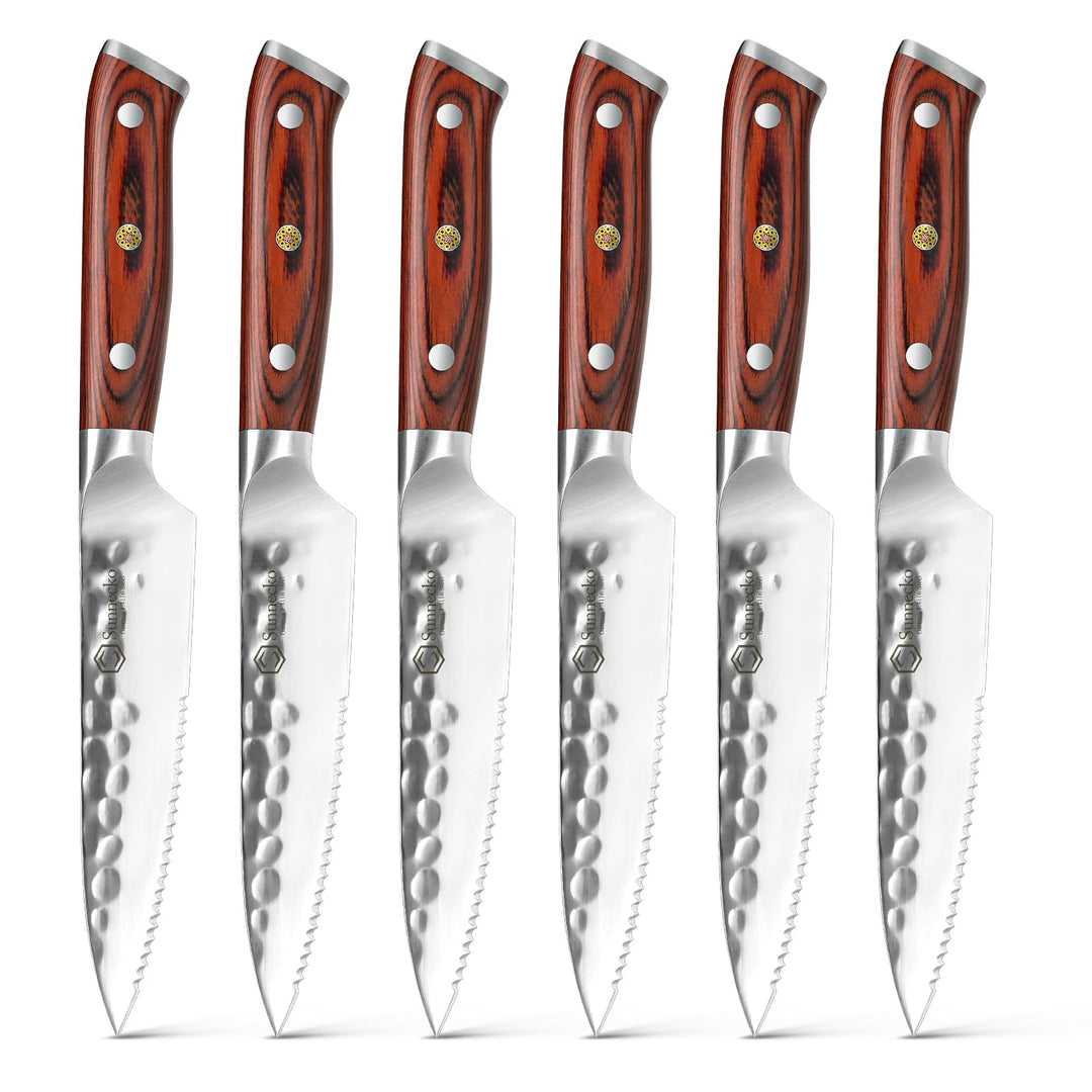 Sunnecko Steakmesser Set 6 teilig Steakmesser Set 6-teilig, Steakmesser Set 6-teilig
