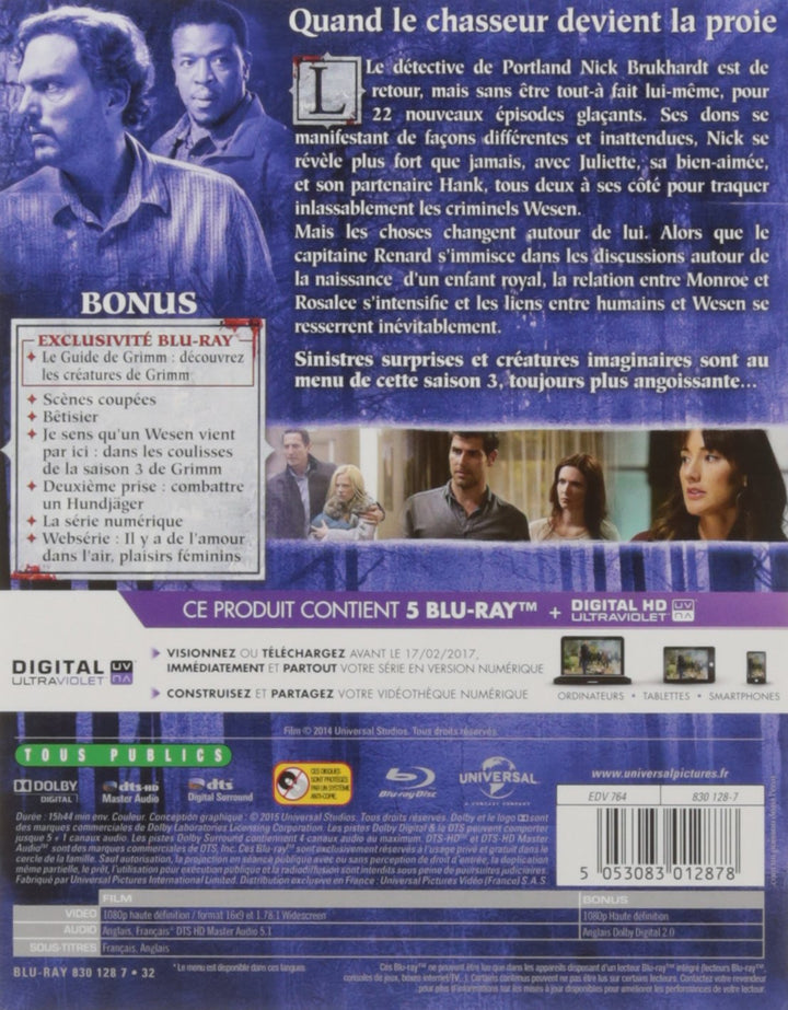 Coffret grimm, saison 3 [Blu-ray] [FR Import], Blu-ray