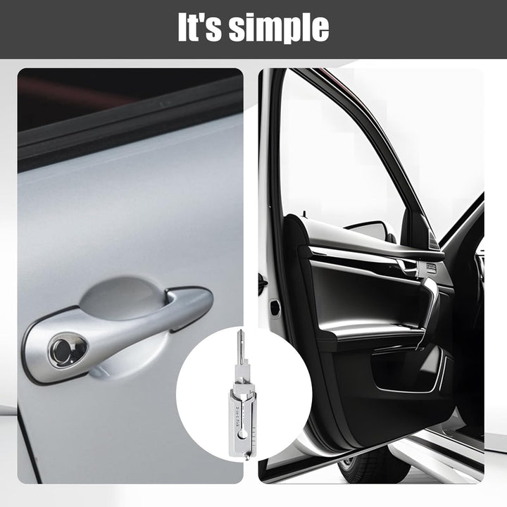 Edelstahl Schlüsseldecoder Master Key Decoder 2-In-1 Lock Pick Präzisionshaken Tonabnehmerkombinatio