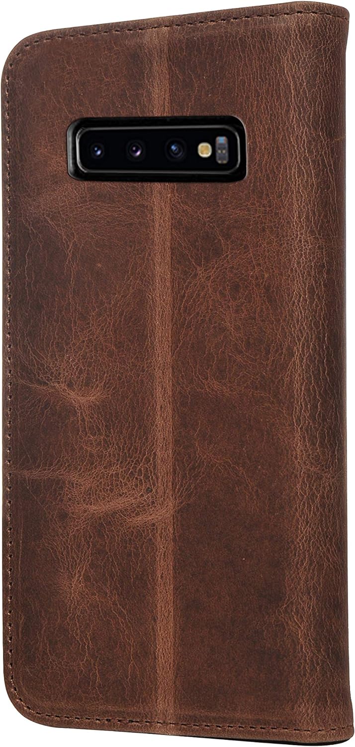 Porter Riley - Lederhülle für Samsung Galaxy S10. Premium Echtleder Standhülle/Cover/Brieftasche kom