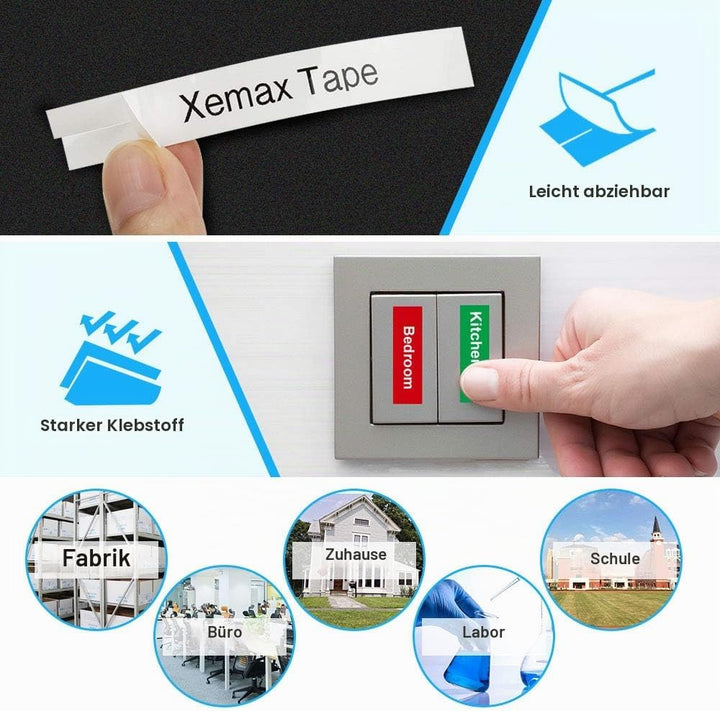 3x XemaX Kompatibel Brother M-K221S 9mm 3/8 White Ersatz für MK-221 M-K221S MK221 MK221S Brother PT-