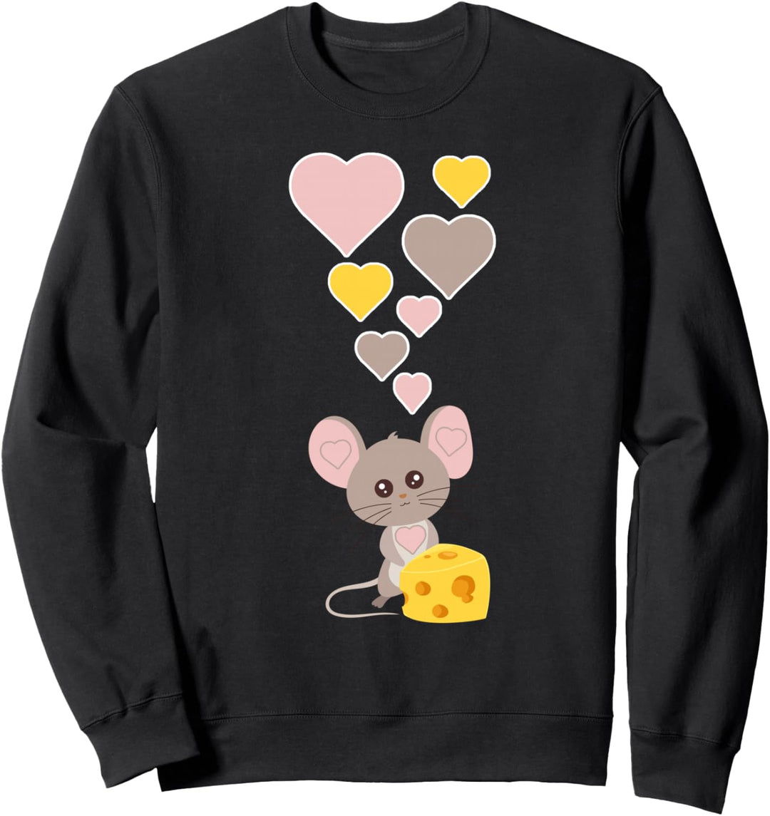 Nette Maus mit Herzen Sweatshirt