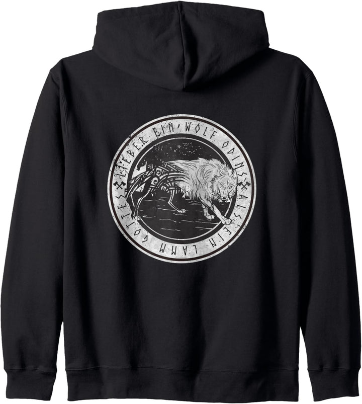Nordische Mythologie Odin Wolf Valhalla (Zurück) Kapuzenjacke