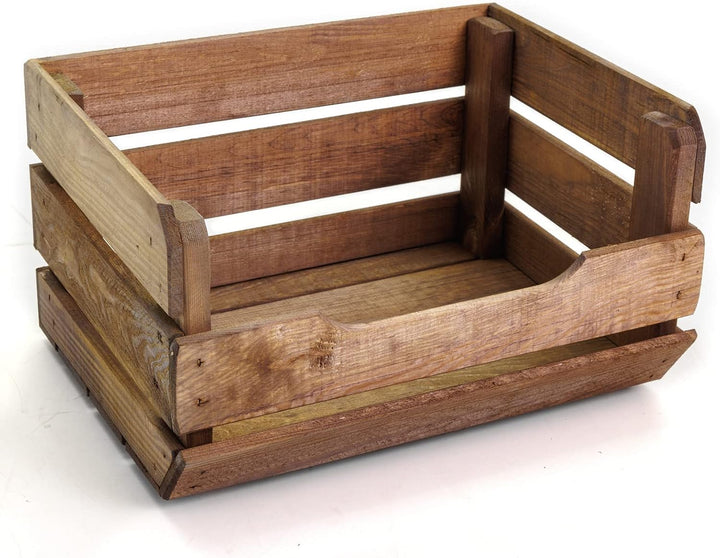 Obst-Gemüse-Kartoffelkiste Quattro-Set Holz massiv Stapelkisten | dunkel geölt