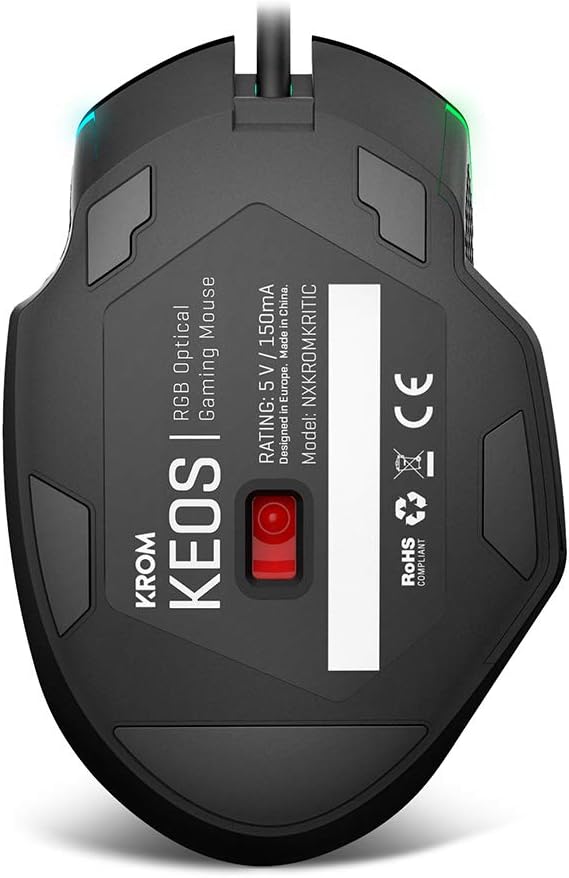 KROM KEOS - Gaming-Maus mit hochpräzisem optischen Sensor, 6400 dpi, RGB-Regenbogen, 7 programmierba