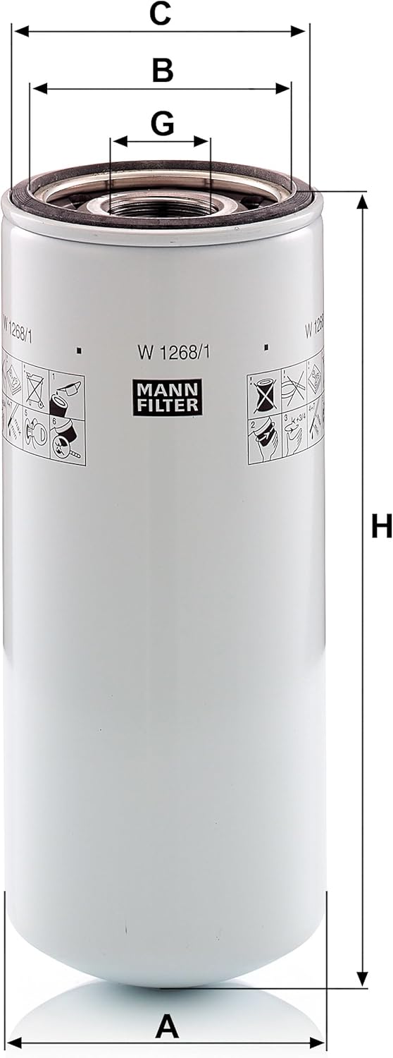 MANN-FILTER W 1268/1 Ölfilter – Für Nutzfahrzeuge