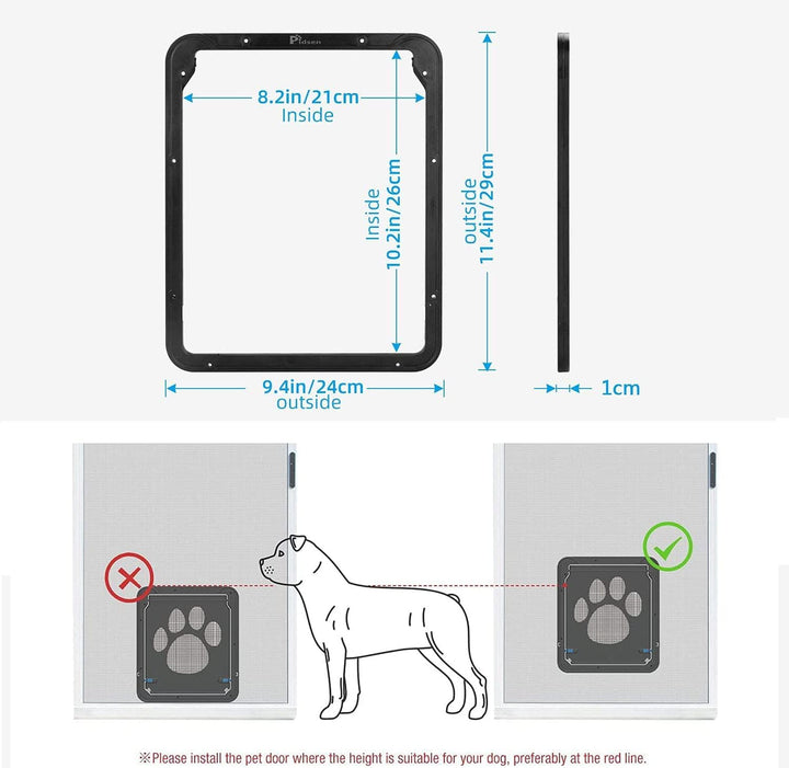Haustierklappe Katzenklappe,Fliegengittertür Magnetische Katzentür mit Automatische Verschliessbare