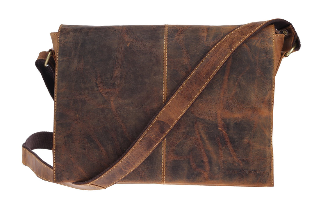 Greenburry Vintage Leder Umhängetasche 37x7x30cm
