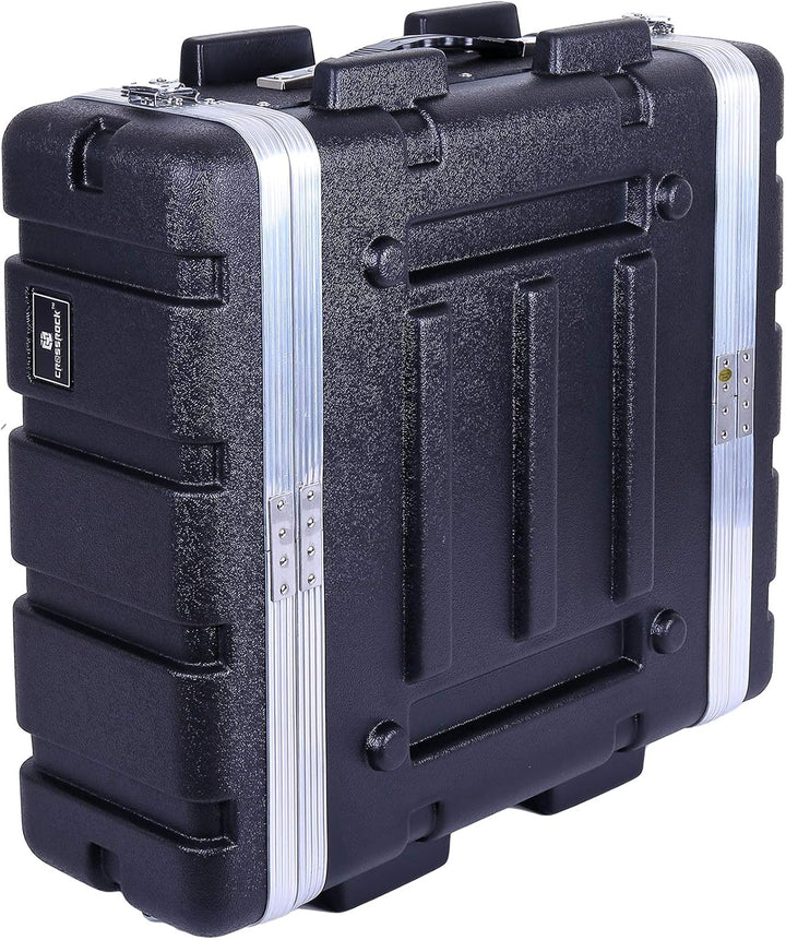 Crossrock Stapelbares 3U Rack Case, Standard 19,25” Tiefe, Polyethylen-Hartschalenkonstruktion mit S