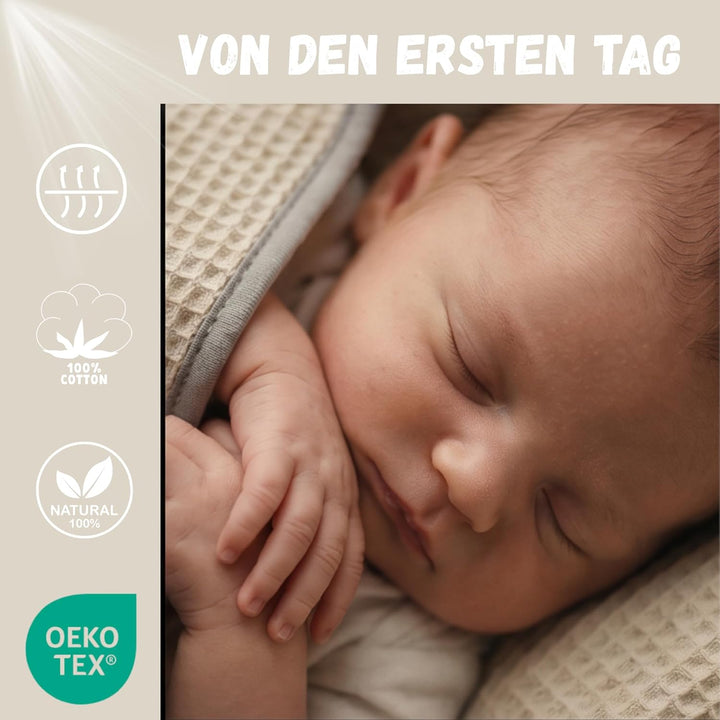 Solvera Einschlagdecke Babyschale Maxi Cosi Sommer 100% Baumwolle Grau, Grau