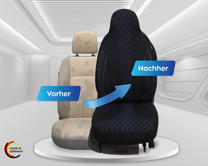 BREMER SITZBEZÜGE Mass Sitzbezüge Schonbezüge für Subaru Outback 4 PL406 PL406 Schwarz/Blaue Naht, P