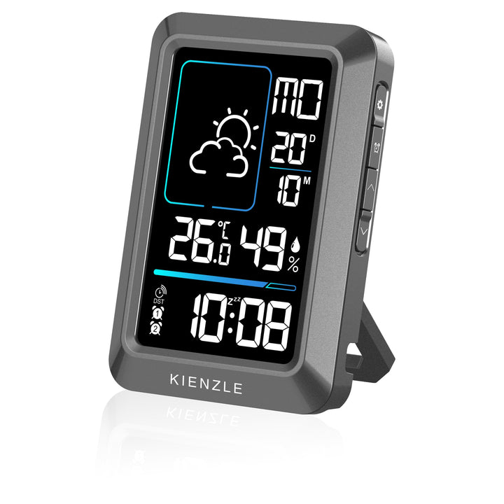 Kienzle Kompakt Wetterstation Funk mit DCF Uhr, Raumklima, Wecker