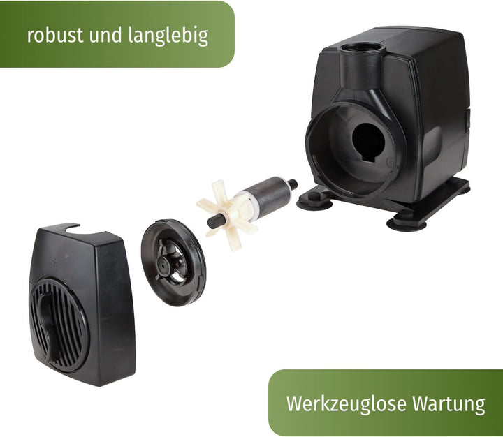 Springbrunnen Pumpe SP3 mit Licht 3x LED Ring Beleuchtung warm weiss 12V Springbrunnenpumpe für Gart