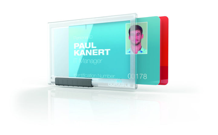 Durable Kartenhalter Pushbox Duo, 10 Stück, transparent, 892119 Für 2 Karten ohne Befestigung, Für 2