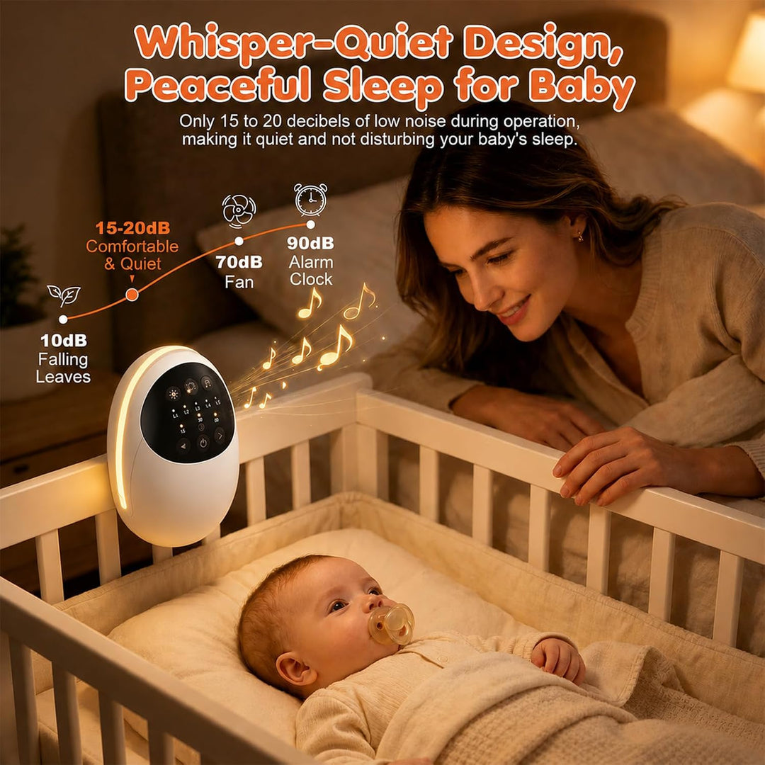 Kinderwagen Schaukler mit 5 Vibrationsstufen, Beruhigendem Weissrauschen &amp; Bluetooth Lautsprecher, E