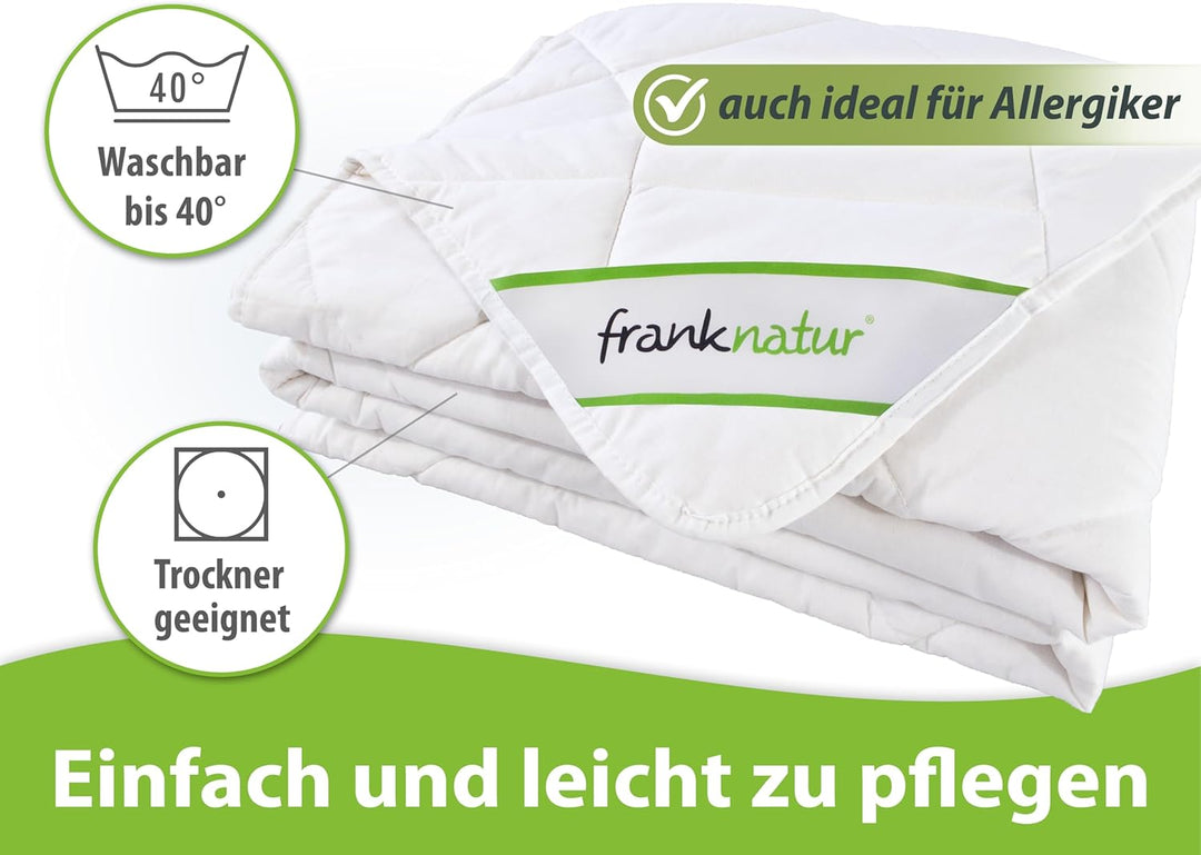 franknatur Sommerdecke 240x220 - Füllung 80% Baumwolle und 20% Tencel Lyocell Bettdecke Sommer wasch