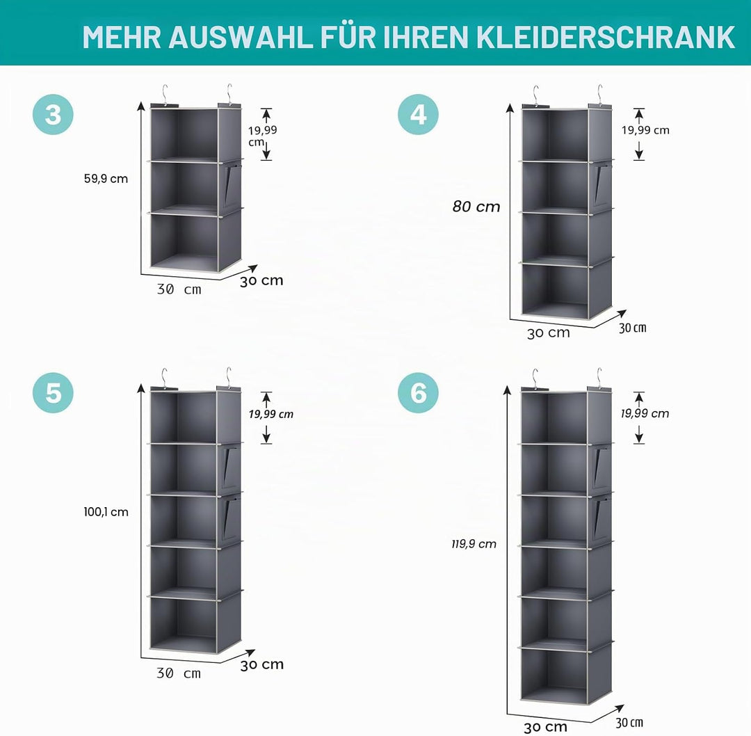 YOUDENOVA Hängeregal Schrankorganizer Stabiler Kleiderschrank Organizer Hängeaufbewahrung Ordnungssy