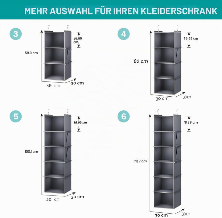 YOUDENOVA Hängeregal Schrankorganizer Stabiler Kleiderschrank Organizer Hängeaufbewahrung Ordnungssy