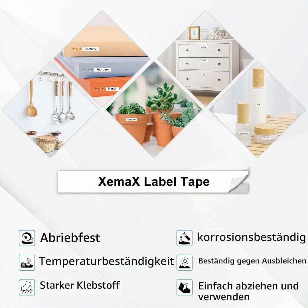 3x XemaX Kompatibel Brother M-K221S 9mm 3/8 White Ersatz für MK-221 M-K221S MK221 MK221S Brother PT-