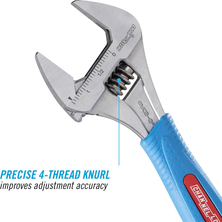 Channellock 6WCB WideAzz Verstellbarer Schraubenschlüssel, 15,2 cm, Code Blue 6-Inch WideAzz, 6-Inch