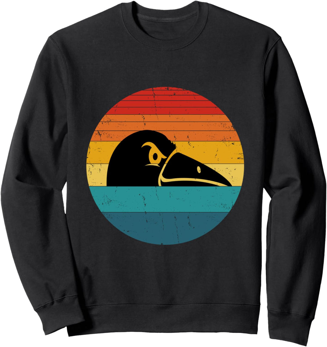 Lustig Krähe Retro Aesthetic Vintage Schwarzer Rabe Sweatshirt