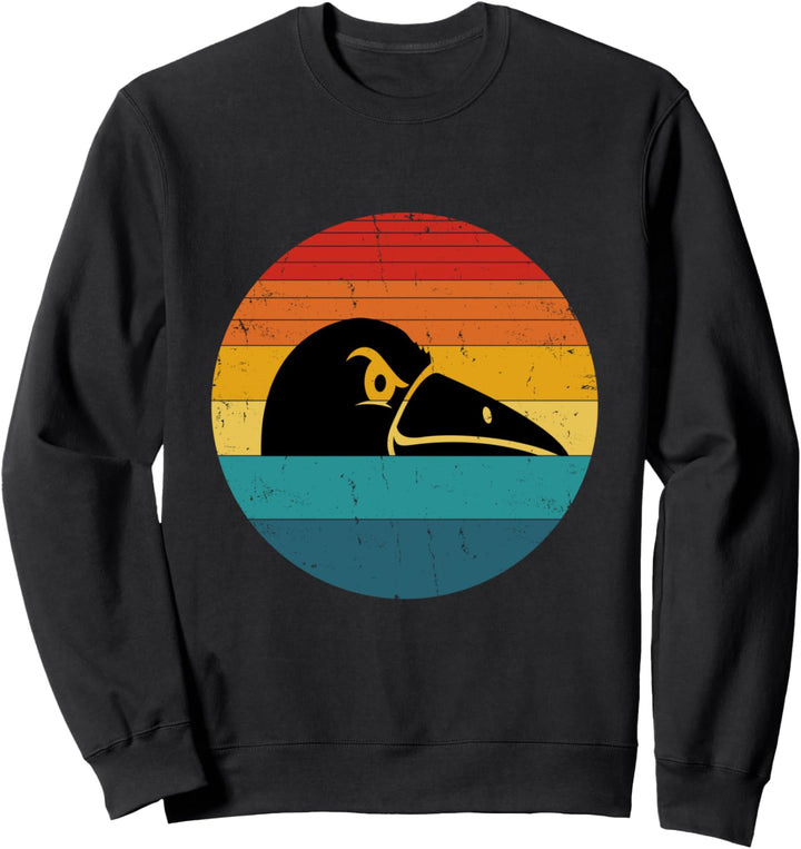 Lustig Krähe Retro Aesthetic Vintage Schwarzer Rabe Sweatshirt