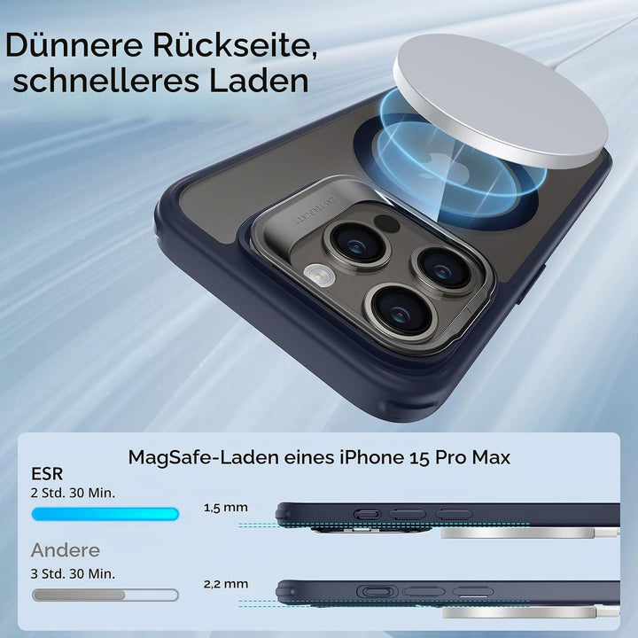 ESR für iPhone 15 Pro Max Hülle, kompatibel mit MagSafe, Militärnorm Schutzhülle, integrierter Verst