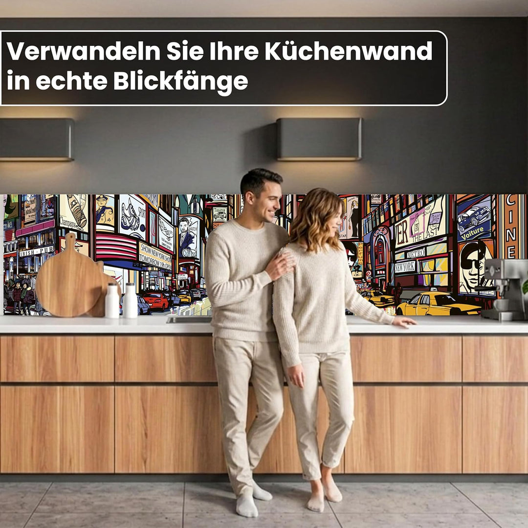 Küchenrückwand Folie selbstklebend Times Square | Klebefolie - Dekofolie - Spritzschutz für Küche |