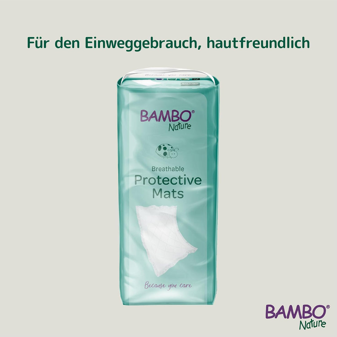 Bambo Nature Baby Einweg Wickelunterlagen 60x90 cm, 10 Stück | Extra Weich &amp; Atmungsaktiv Einmalunte