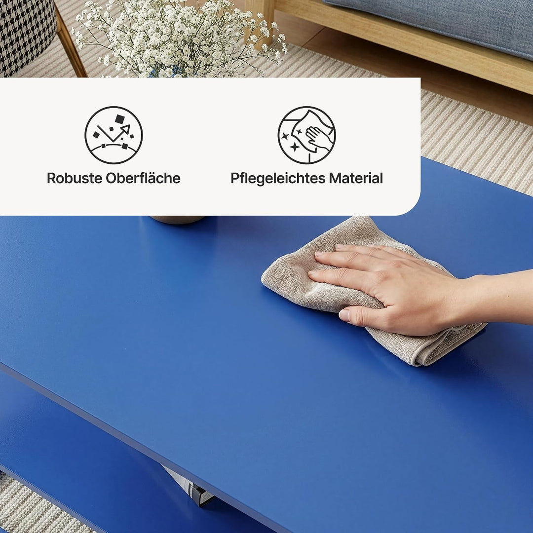 [en.casa] Couchtisch Solund Beistelltisch Metall Wohnzimmertisch mit Stauraum Sofatisch rechteckig K
