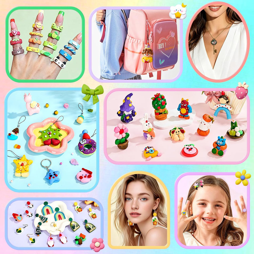 Polymer Clay Set, 66 Farben Modelliermasse Knete Kit für Kinder | 20g Each Ofenhärtende Knetmasse mi