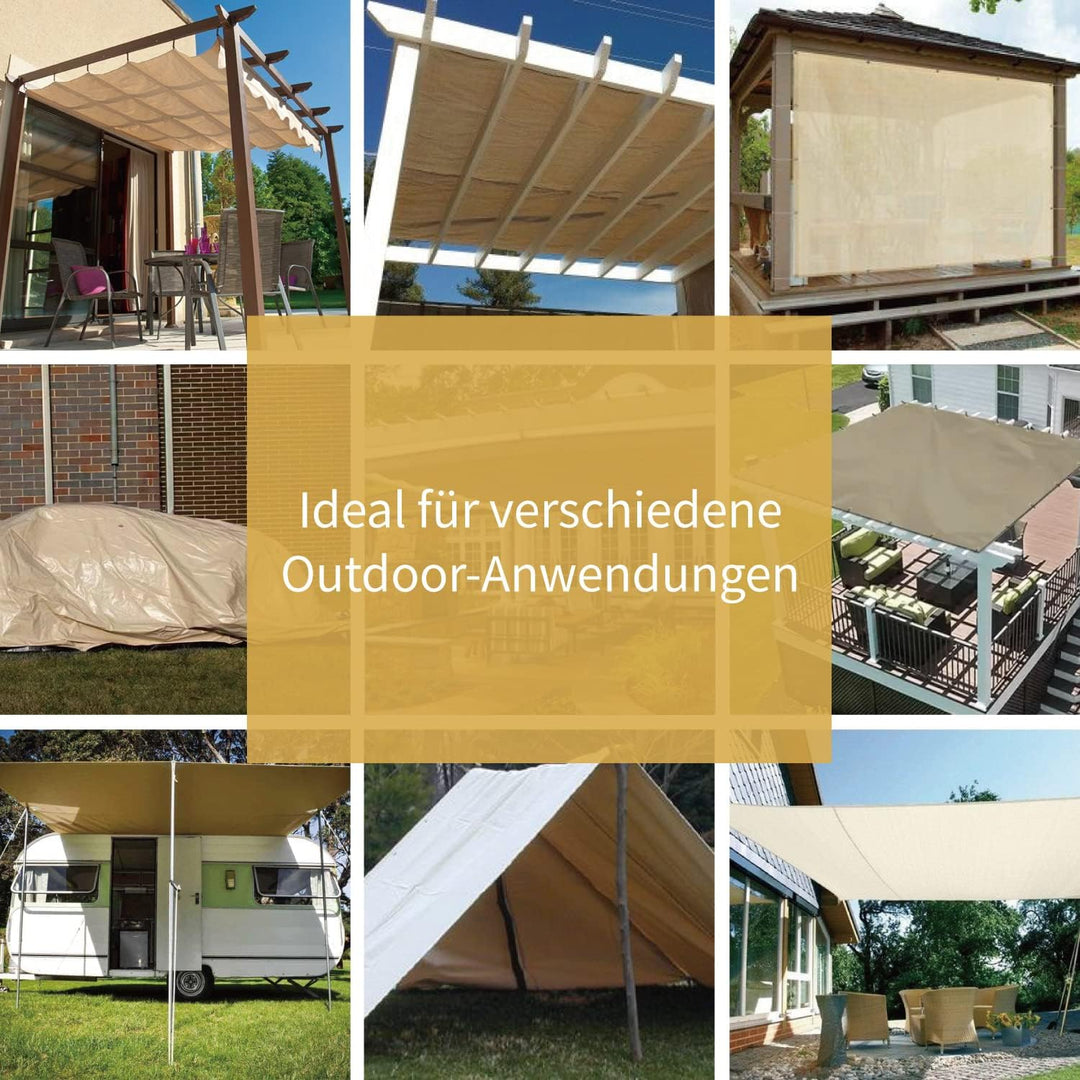 GUARD SHIELD Abdeckplane mit Ösen Wasserdicht 3m x 3m Beige/Khaki Plane Gewebeplane 160g/㎡ Schutzpla