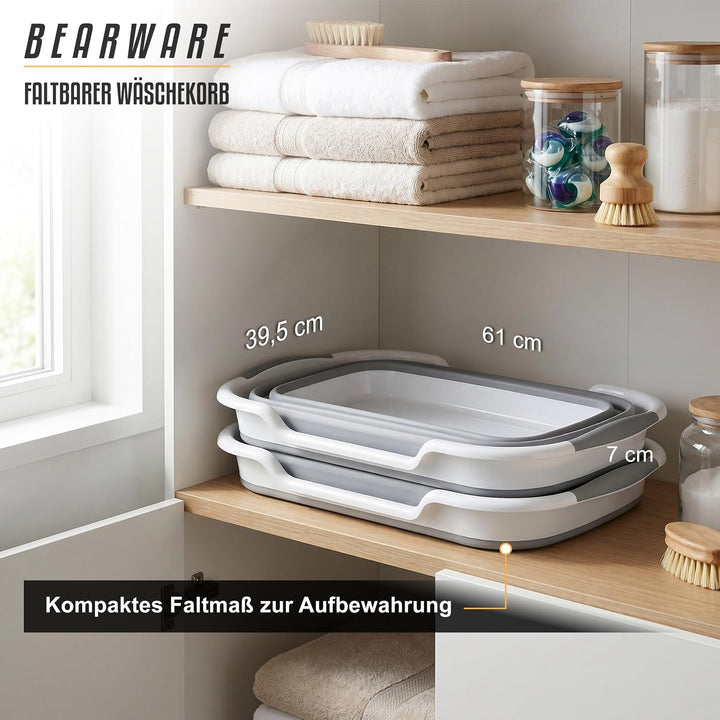 Bearware - Wäschekorb faltbar - 26 Liter - zusammenklappbarer Aufbewahrungskorb - Wanne Aufbewahrung