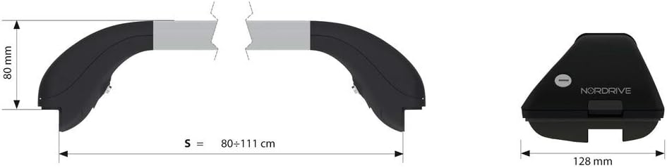 NORDRIVE N15046 Dachträgerstangen aus Aluminium, Yuro